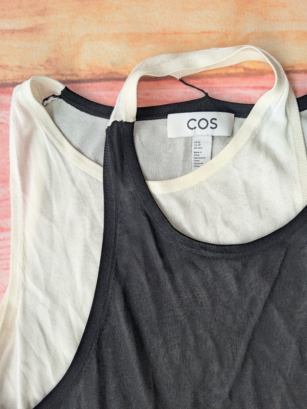 COS Black and White Layered Knitted Midi Dress XS - Picture 8 of 12